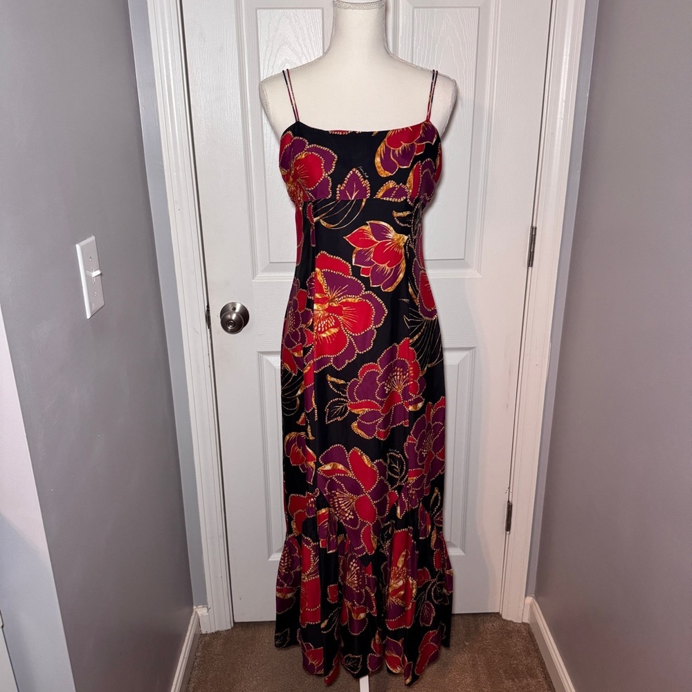 FARM RIO Black Shiny Chita Lenzing Ecovero Maxi Dress - Picture 2 of 16